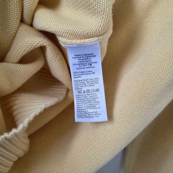 J. Crew Heritage Cotton Crewneck Sweater Pale Yellow Size Large - Picture 6 of 6